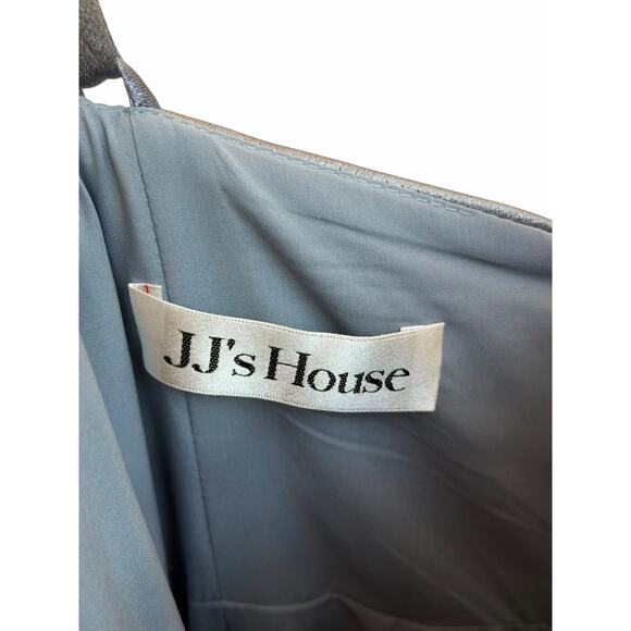 JJ’s House Dusty Blue Metallic Satin Cowl Neck Evening Gown NWT – Size 16W - Picture 14 of 16